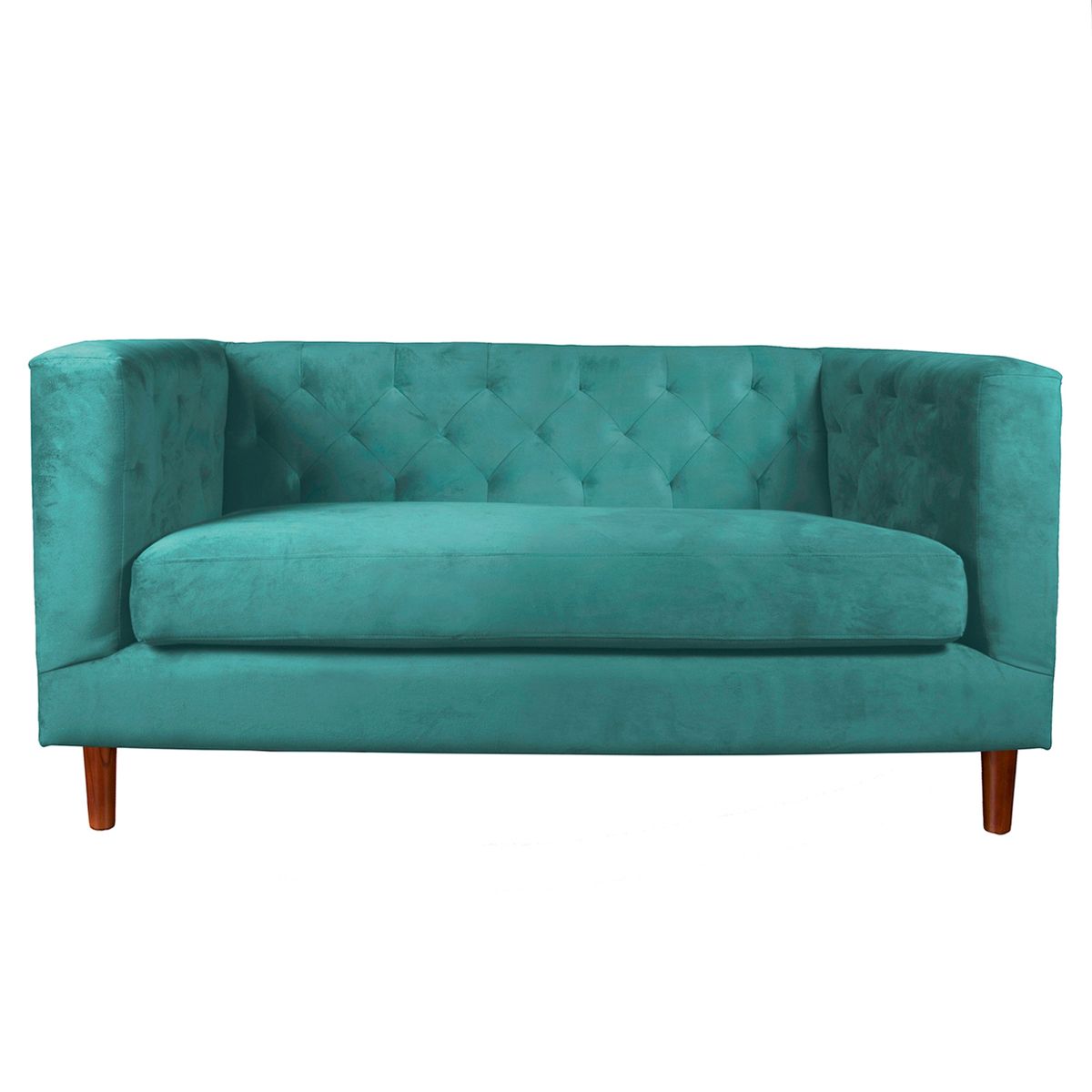 LATAM HOME - Sofá Brescia 2 Cuerpos Tela Velvet Vivian Verde