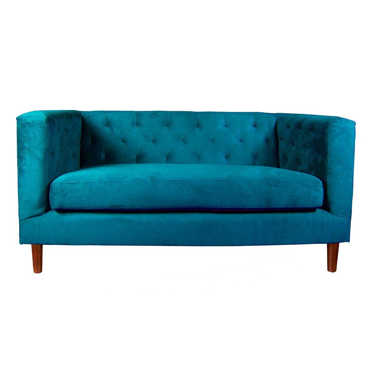 LATAM HOME - Sofá Brescia 2 Cuerpos Tela Velvet Vivian Azul
