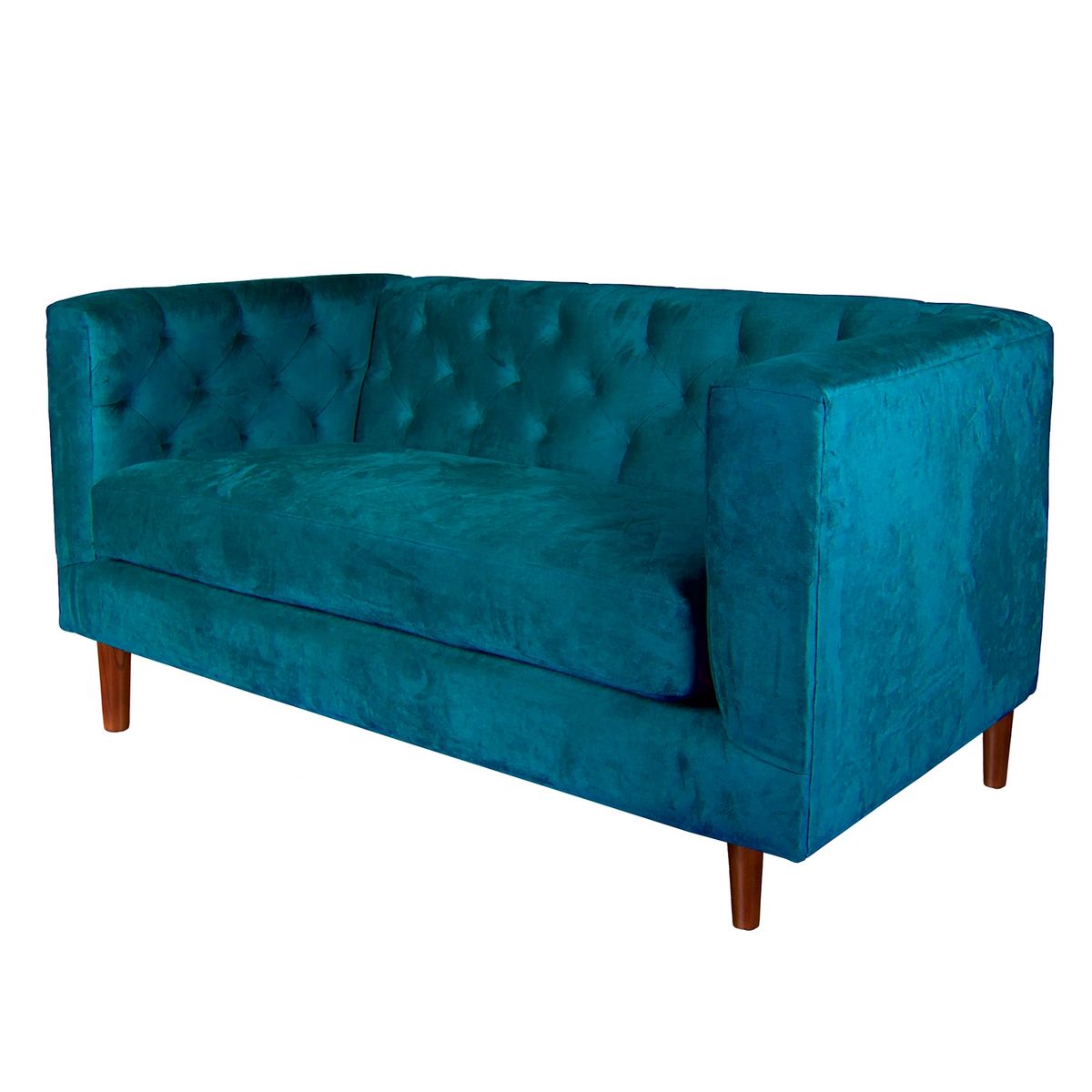 LATAM HOME - Sofá Brescia 2 Cuerpos Tela Velvet Vivian Azul