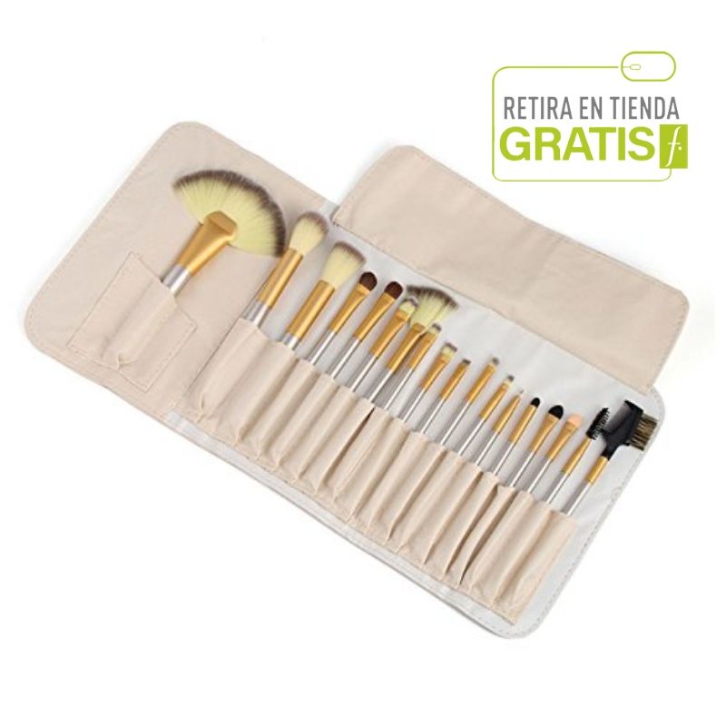 GENERICO - Set 24 Brochas Maquillaje Profesional + Estuche