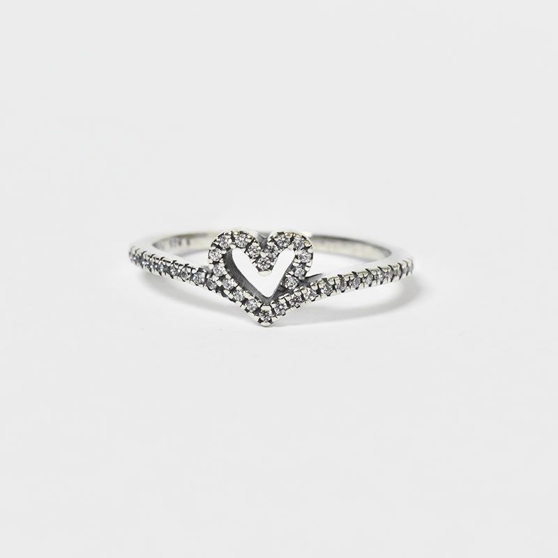ROSETT - Anillo silueta de corazón con argolla en circones