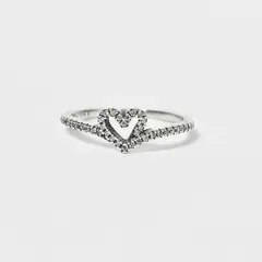 ROSETT - Anillo silueta de corazón con argolla en circones