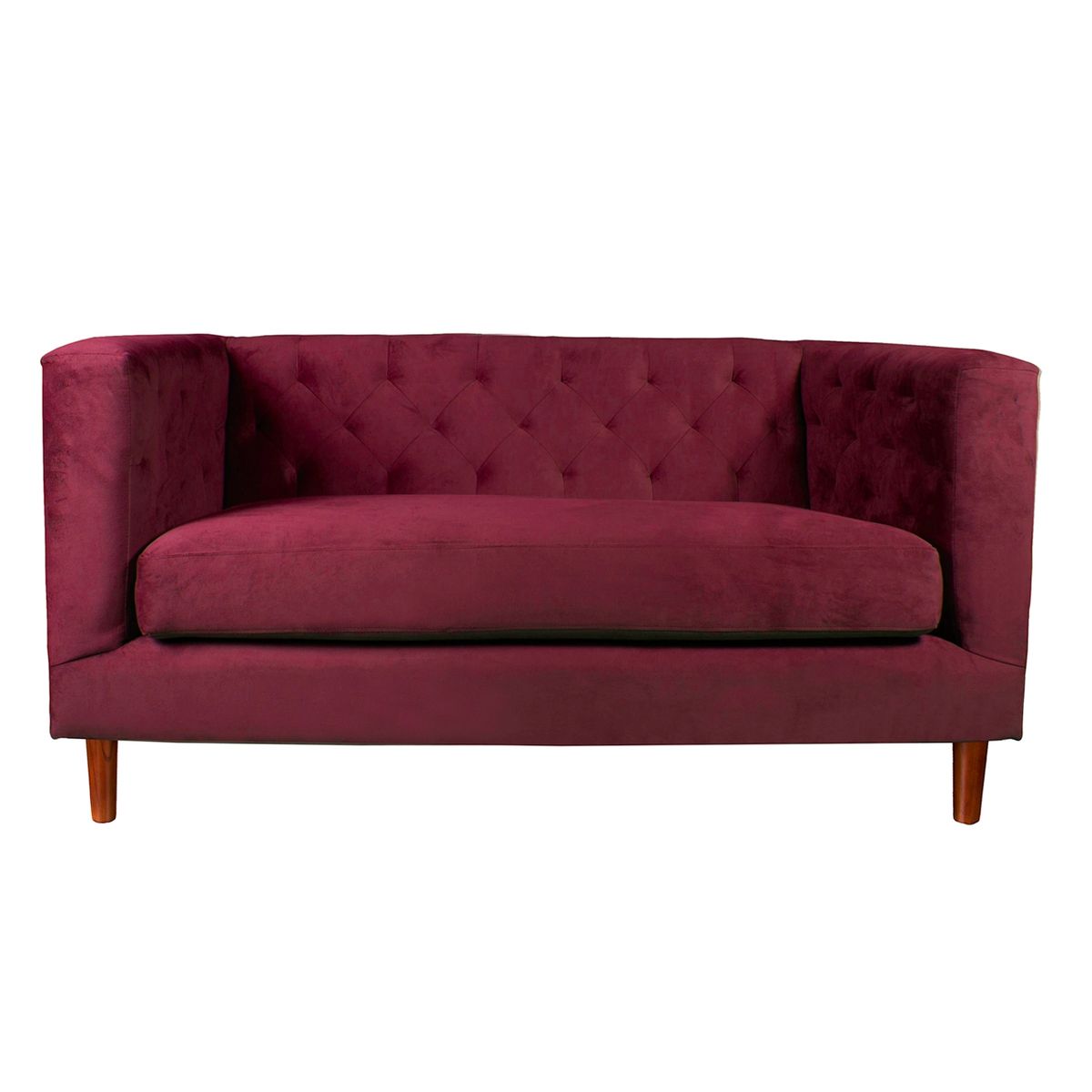 LATAM HOME - Sofá Brescia 2 Cuerpos Tela Velvet Vivian Burdeo