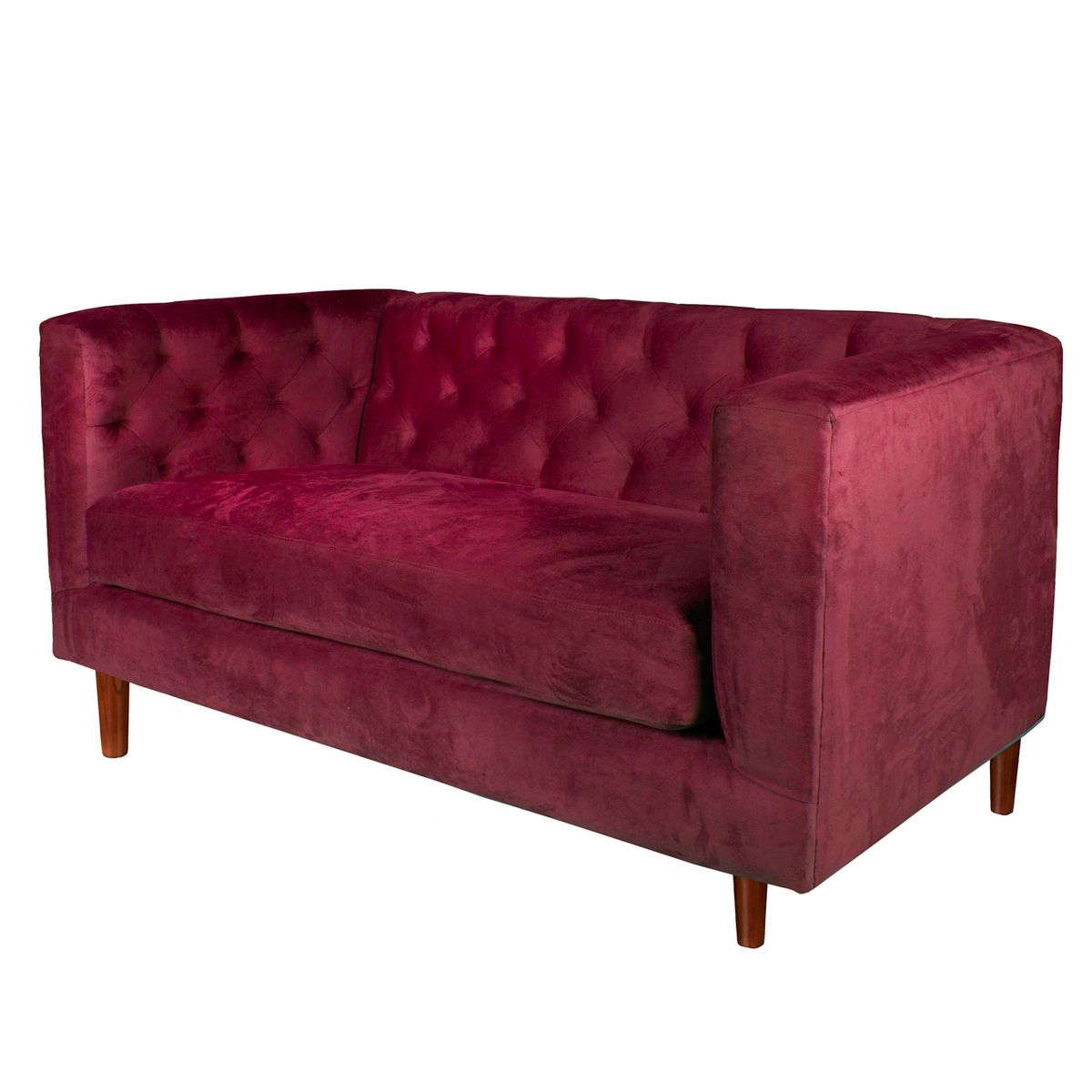 LATAM HOME - Sofá Brescia 2 Cuerpos Tela Velvet Vivian Burdeo