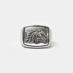 ROSETT - Anillo sello rectangular con silueta de caballo