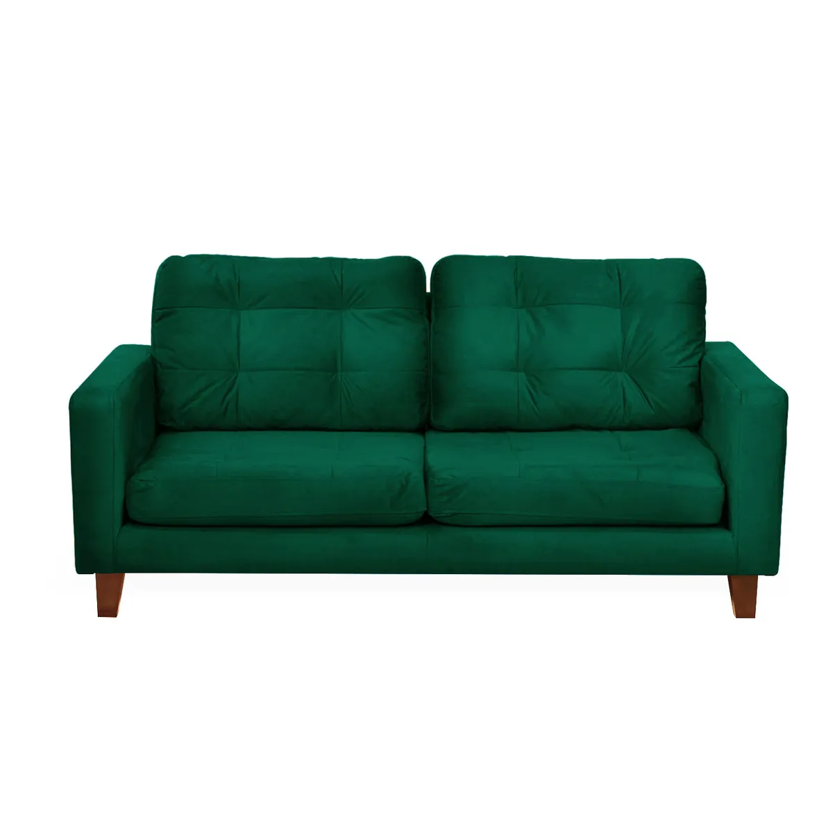 LATAM HOME - Sofá Napoles 3 Cuerpos Tela Velvet Verde