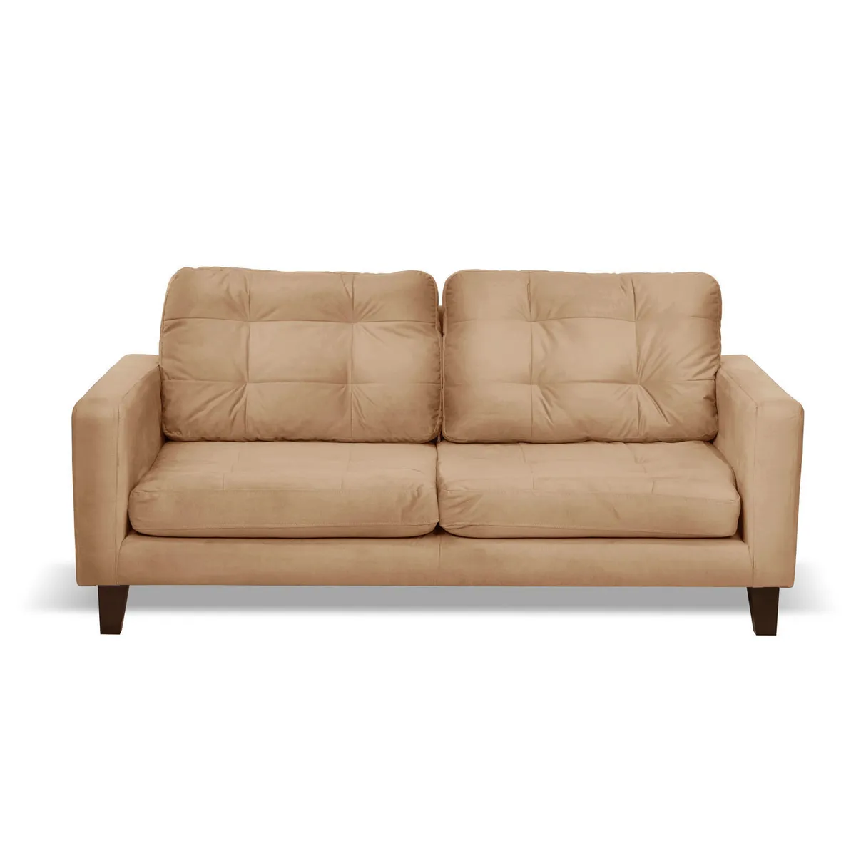 LATAM HOME - Sofá Napoles 3 Cuerpos Tela Velvet Beige