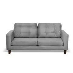 LATAM HOME - Sofá Napoles 3 Cuerpos Tela Velvet Gris