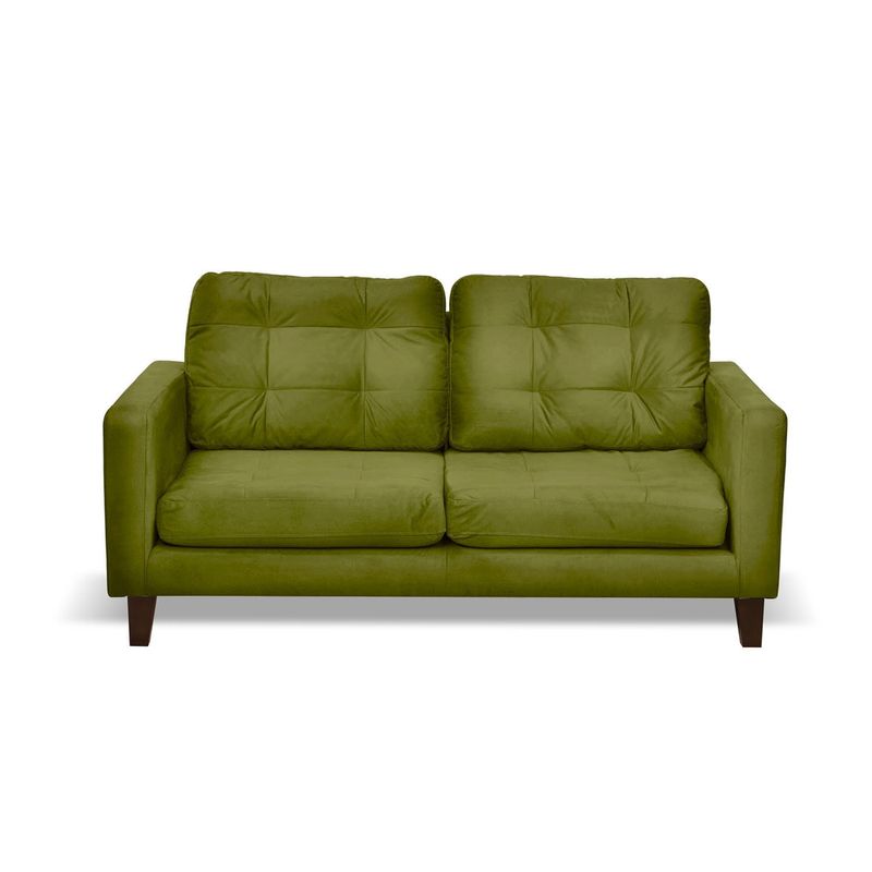 LATAM HOME - Sofá Napoles 2 Cuerpos Tela Velvet Verde