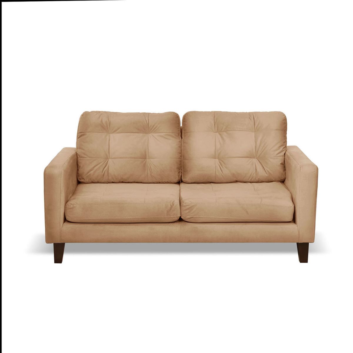 LATAM HOME - Sofá Napoles 2 Cuerpos Tela Velvet Beige