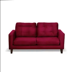 LATAM HOME - Sofá Napoles 2 Cuerpos Tela Velvet Burdeo