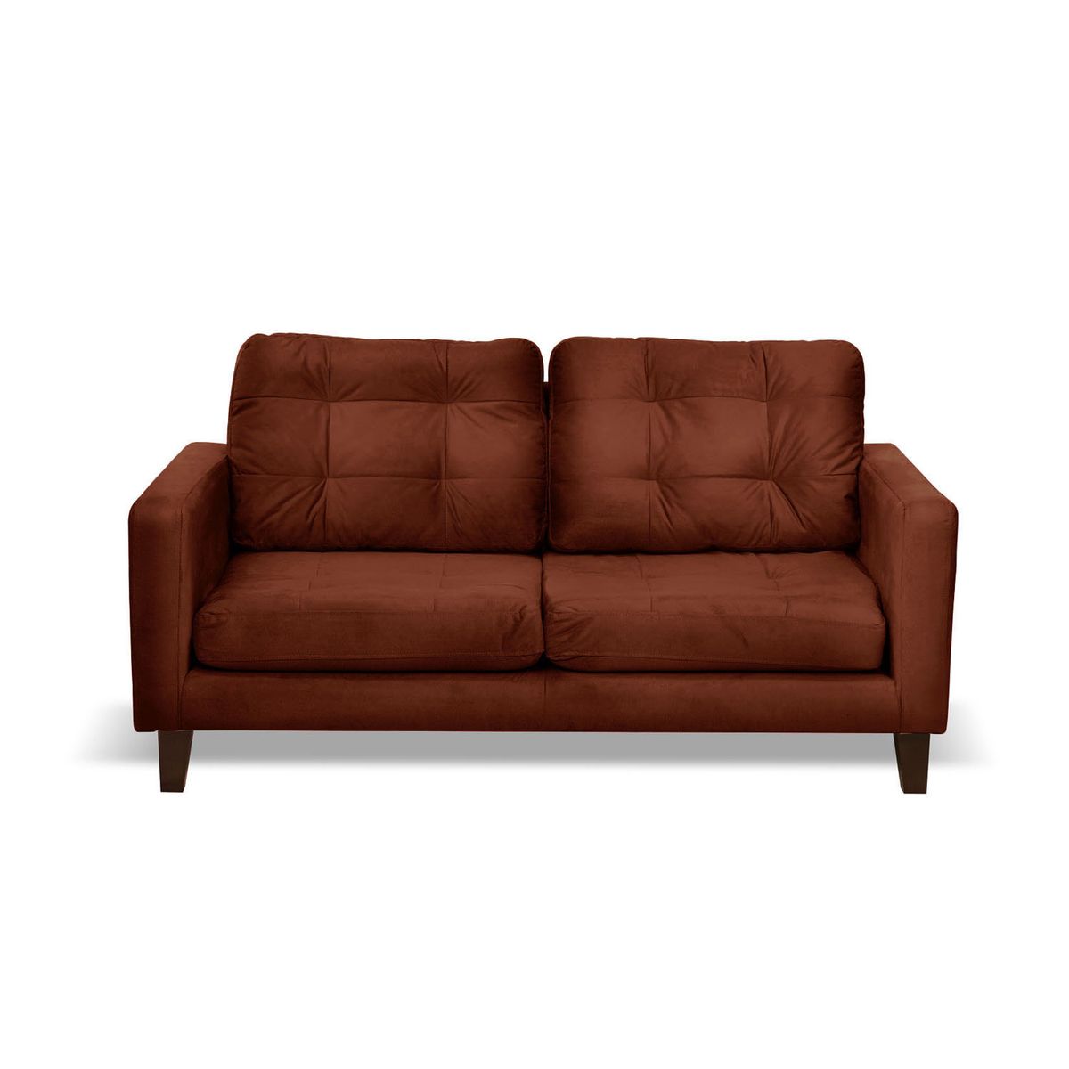 LATAM HOME - Sofá Napoles 2 Cuerpos Tela Velvet Chocolate