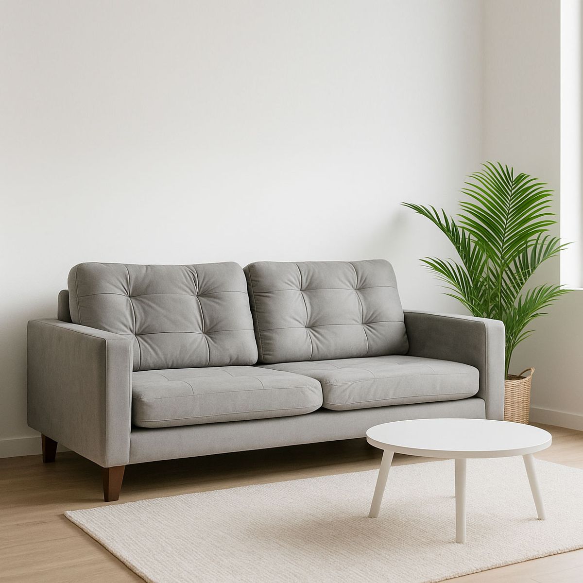 LATAM HOME - Sofá Latam Home Nápoles 2 Cuerpos Tela Velvet Gris