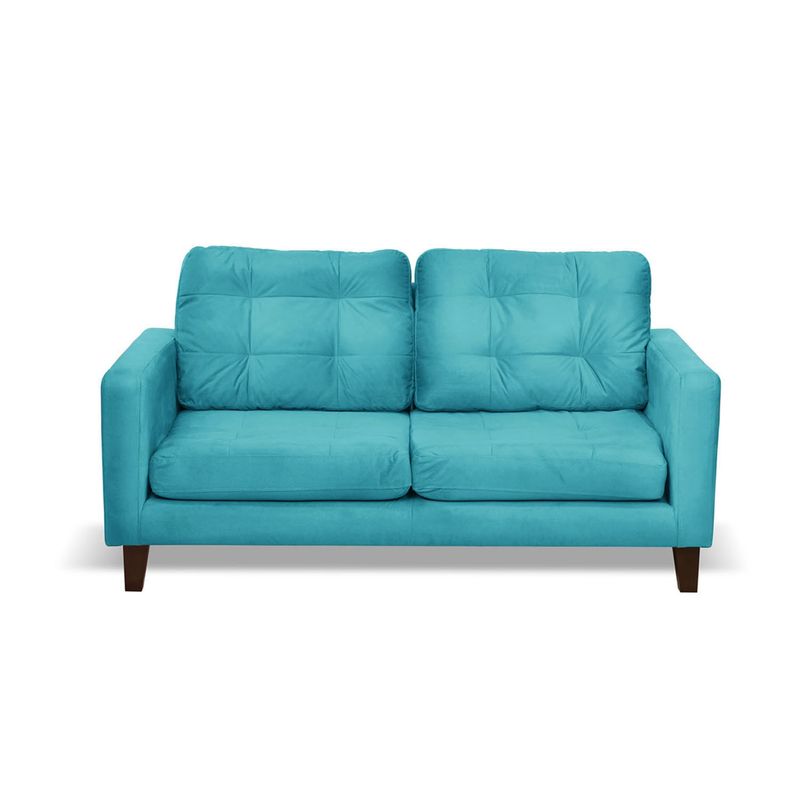 LATAM HOME - Sofá Napoles 2 Cuerpos Tela Velvet Turquesa