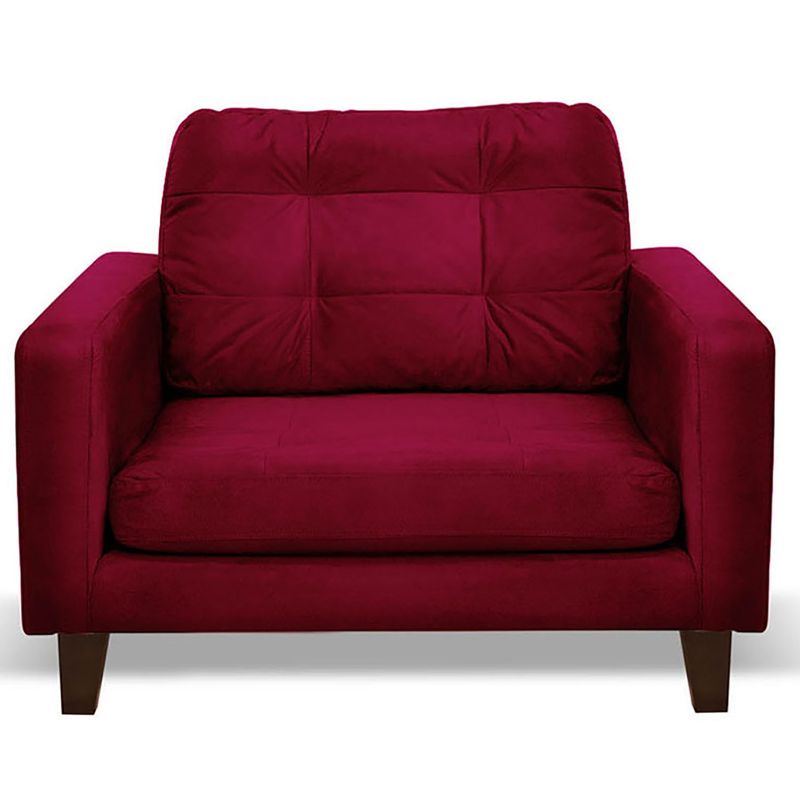 LATAM HOME - Sofá Napoles 1 Cuerpo Tela Velvet Burdeo