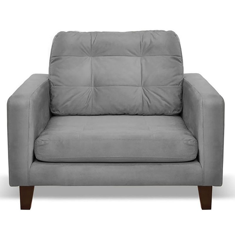 LATAM HOME - Sofá Napoles 1 Cuerpo Tela Velvet Gris
