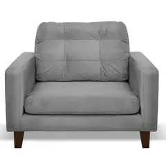 LATAM HOME - Sofá Napoles 1 Cuerpo Tela Velvet Gris