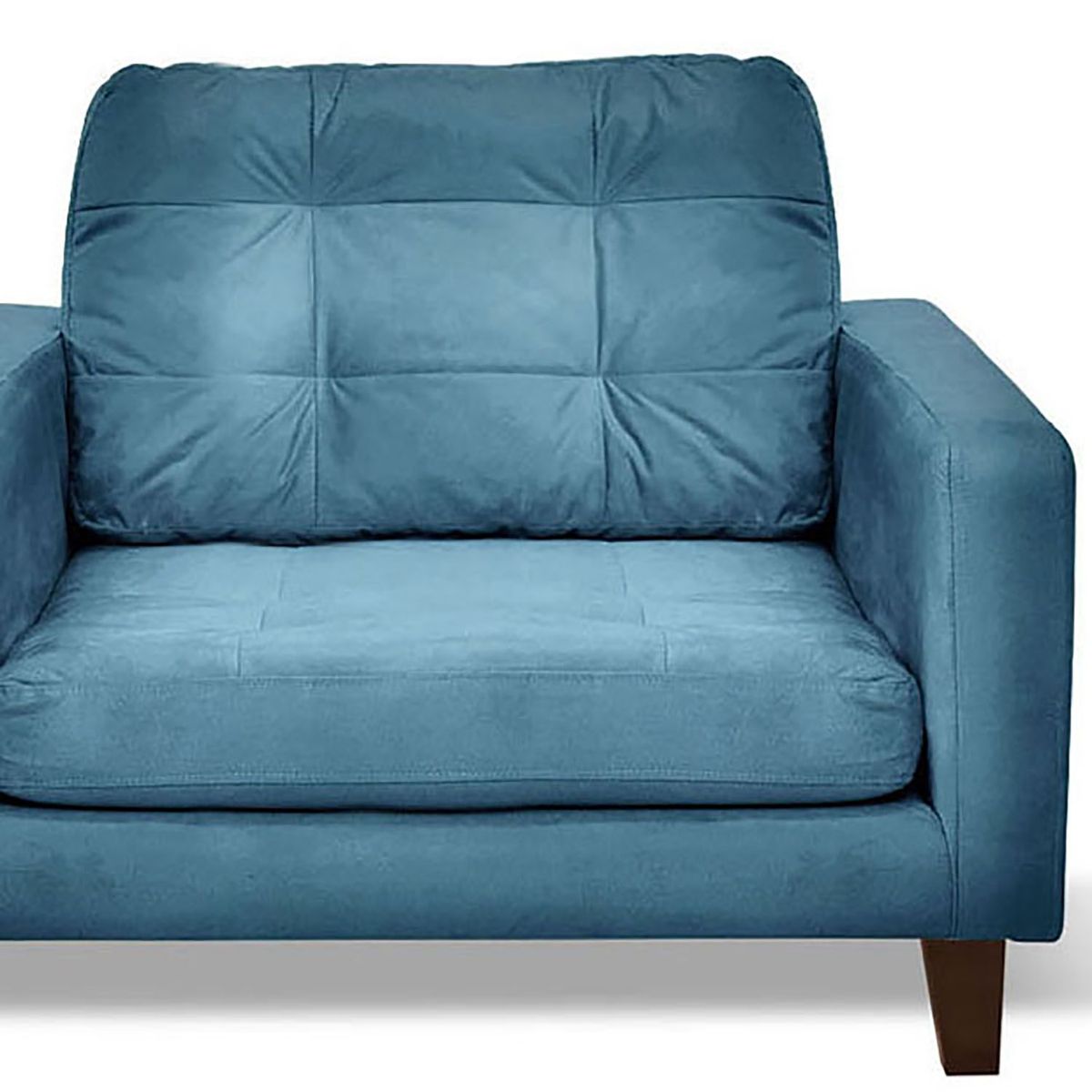 LATAM HOME - Sofá Napoles 1 Cuerpo Tela Velvet Azul Petroleo