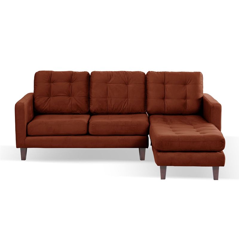 LATAM HOME - Sofa Seccional Derecho Napoles Tela Velvet Chocolate