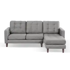 LATAM HOME - Sofá Seccional Derecho Napoles Tela Velvet Gris