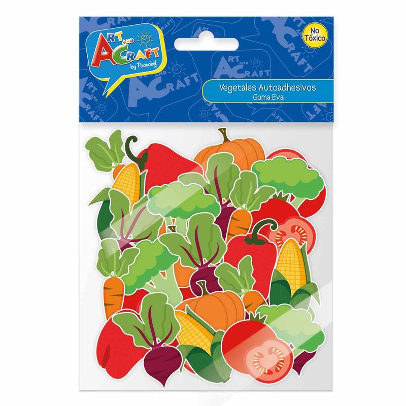 ART AND CRAFT - Set 36 figuritas goma eva adhesiva diseño vegetales