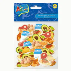 ART AND CRAFT - Set 50 figuritas goma eva adhesiva diseño alimentos
