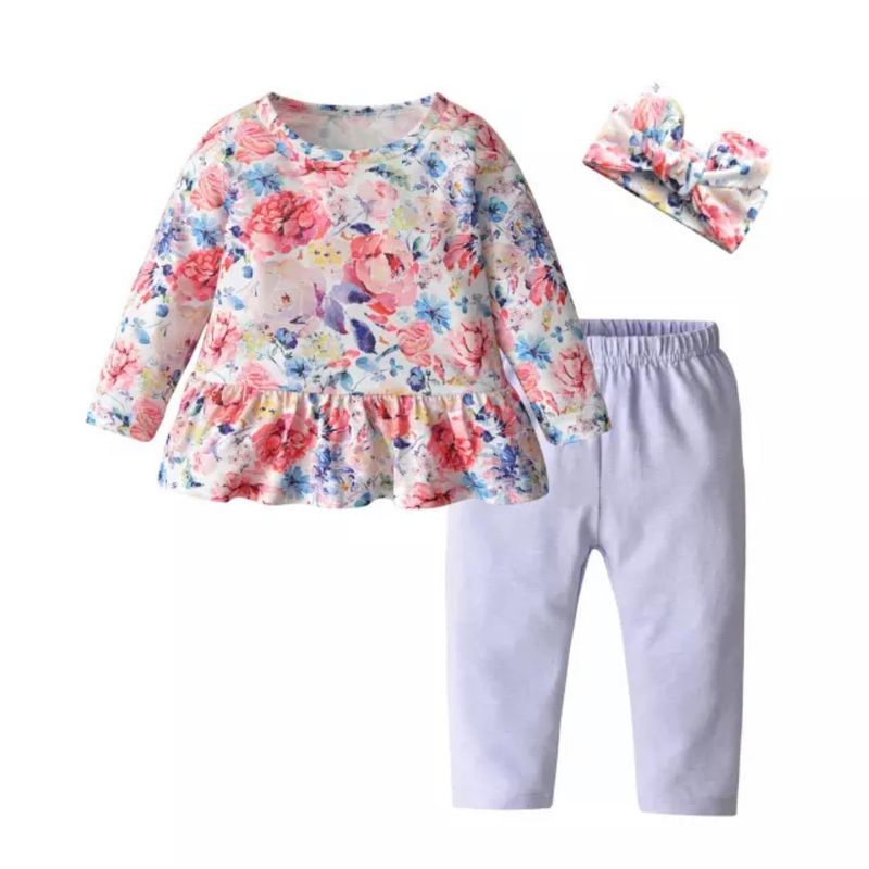 ANGO - Conjunto Bebé Floral LILA