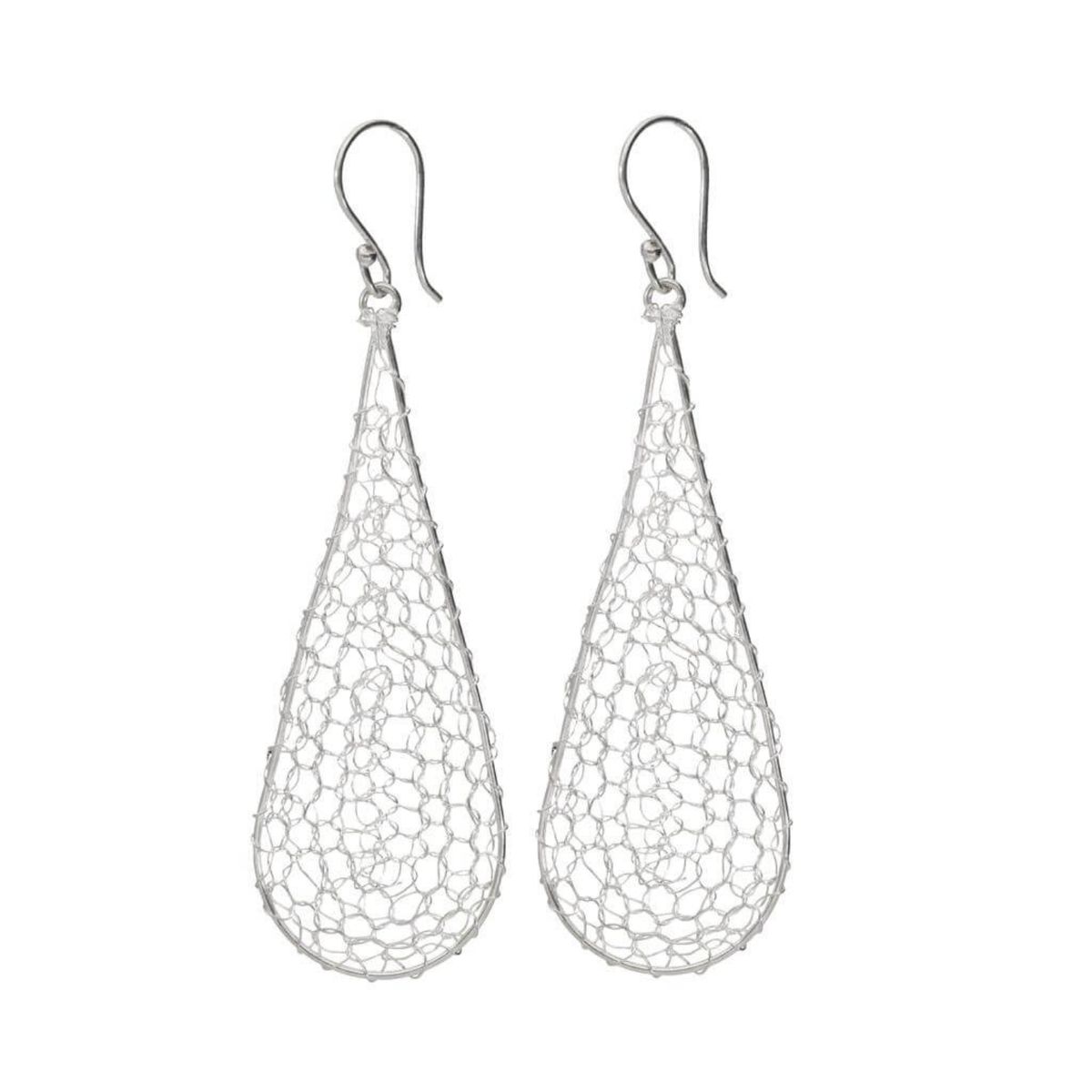 GENERICO - Aro colgante de Plata Ley 950 tejido filigrana