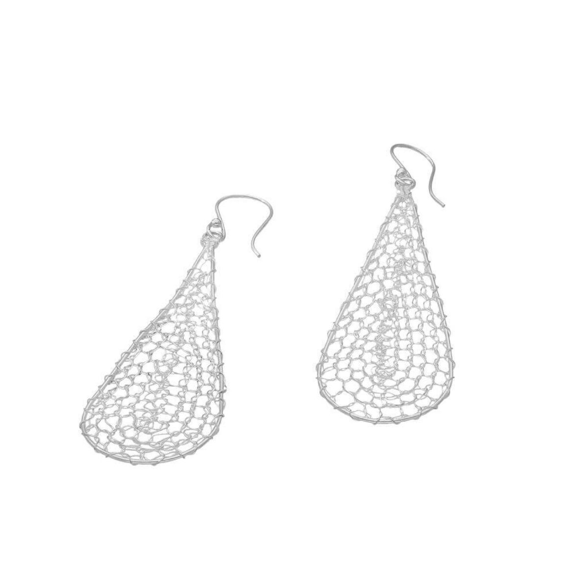 GENERICO - Aro colgante de Plata Ley 950 tejido filigrana