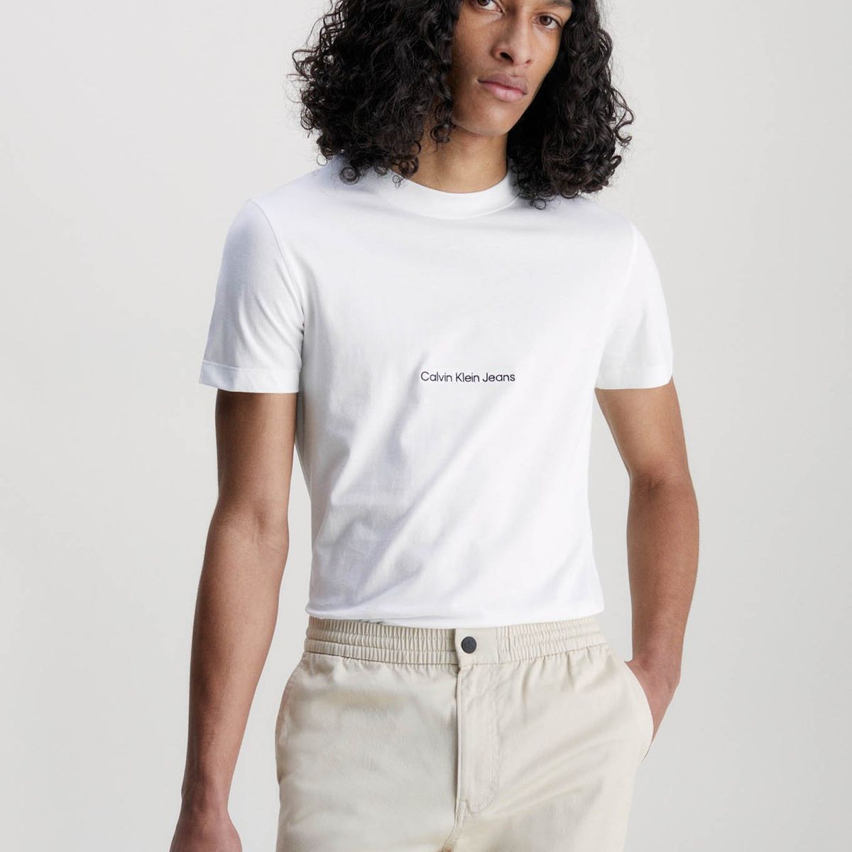 CALVIN KLEIN - Camiseta slim con logo Blanco Calvin Klein
