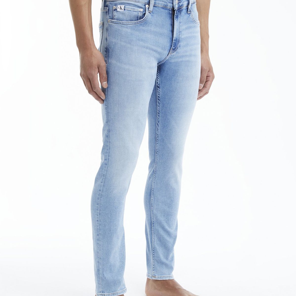 CALVIN KLEIN - Jeans desteñidos de corte slim Celeste Calvin Klein