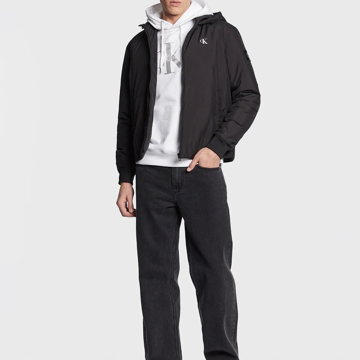 CALVIN KLEIN - Sudadera con capucha y cierre de cremallera Negro Calvin Klein