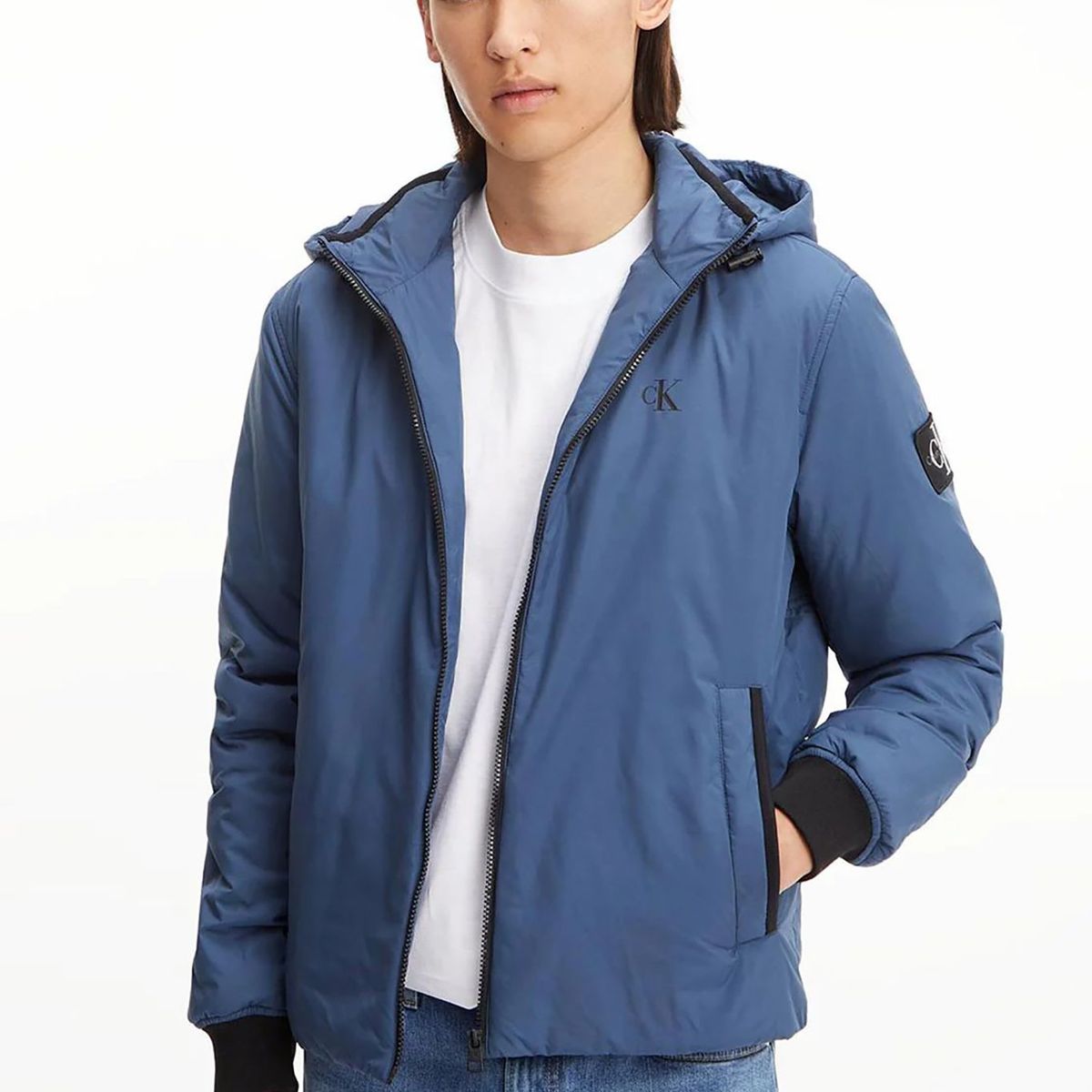 CALVIN KLEIN - Sudadera con capucha y cierre de cremallera Azul Calvin Klein