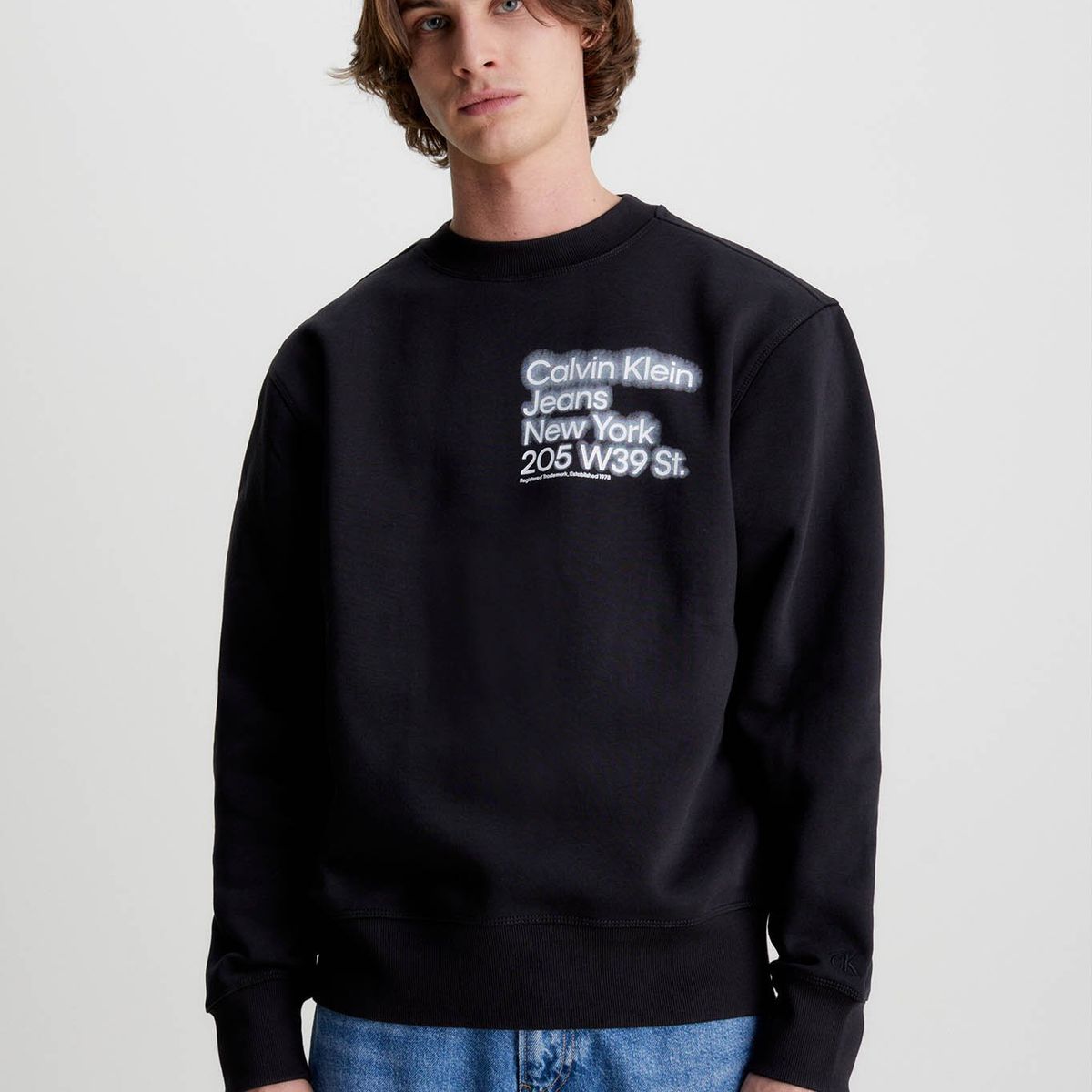 CALVIN KLEIN - Sudadera de algodón orgánico estampado Negro Calvin Klein