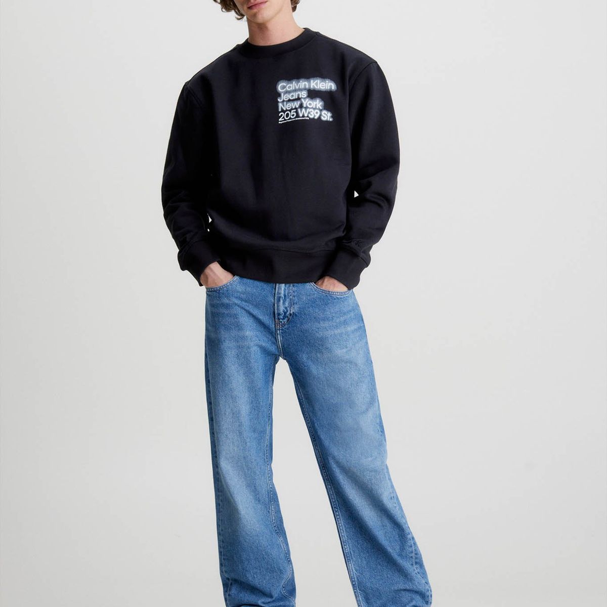 CALVIN KLEIN - Sudadera de algodón orgánico estampado Negro Calvin Klein