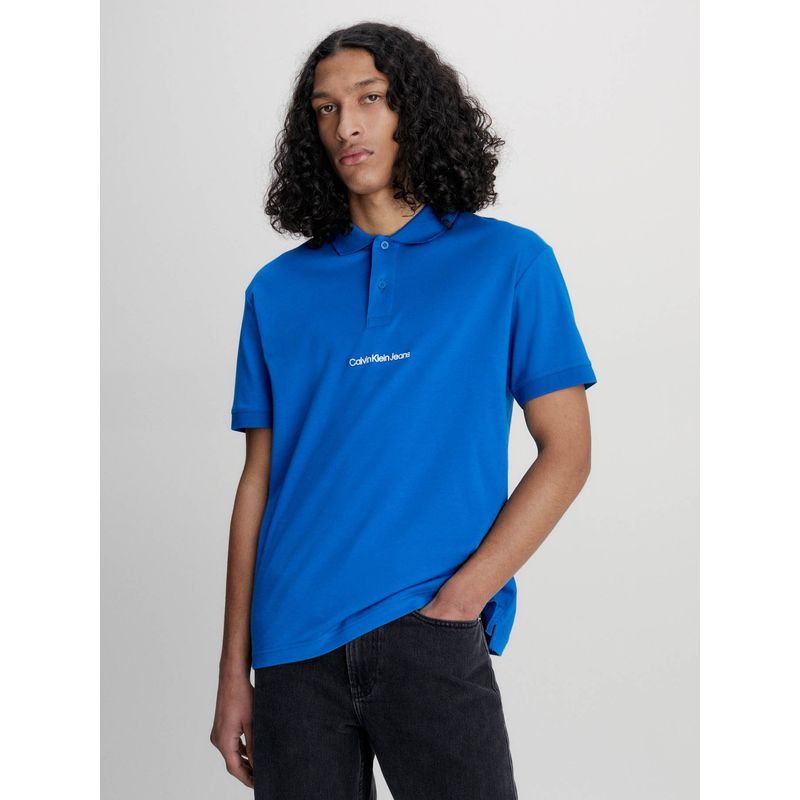 CALVIN KLEIN - Polo holgado con logo Azul Calvin Klein