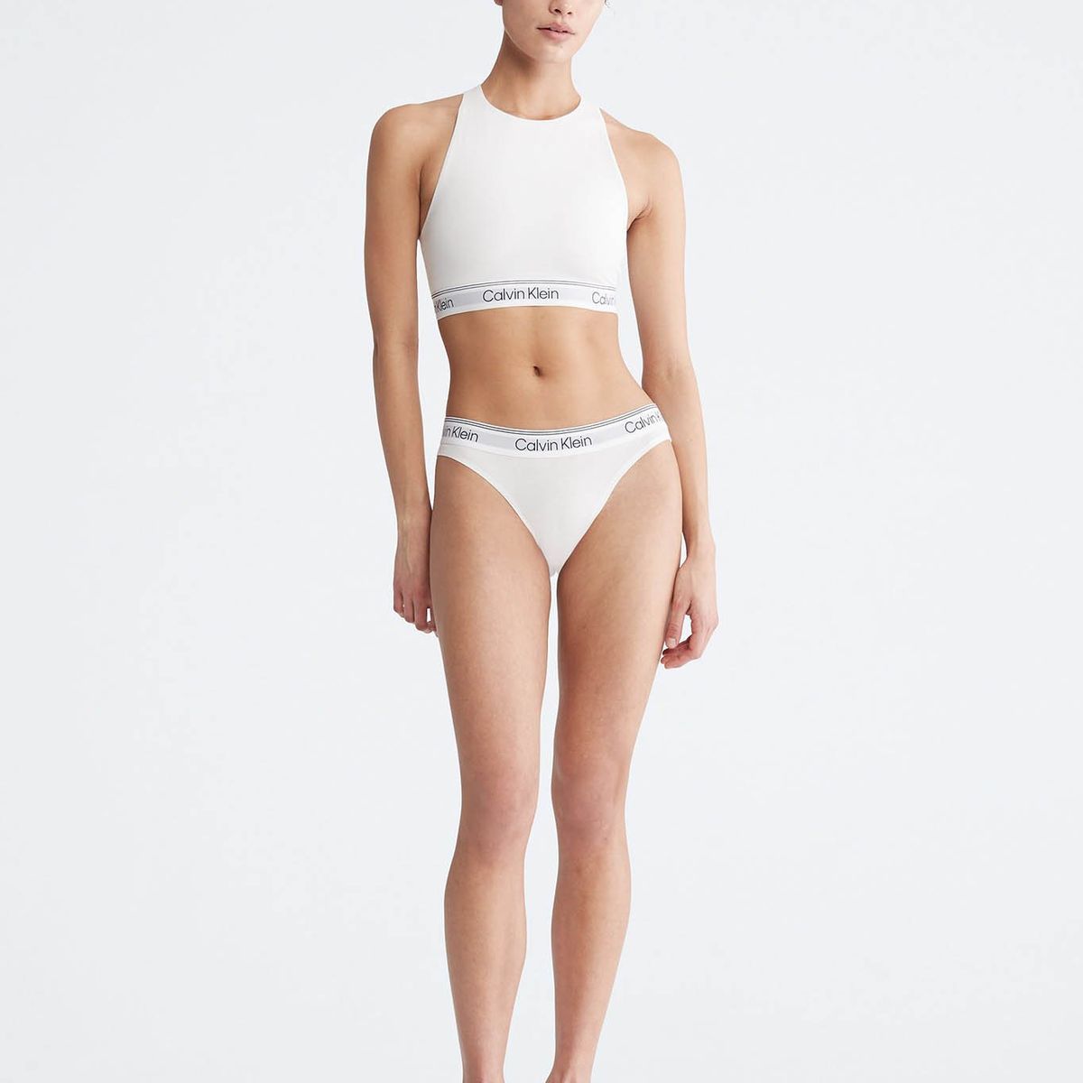 CALVIN KLEIN - Bralette con logo Blanco Calvin Klein