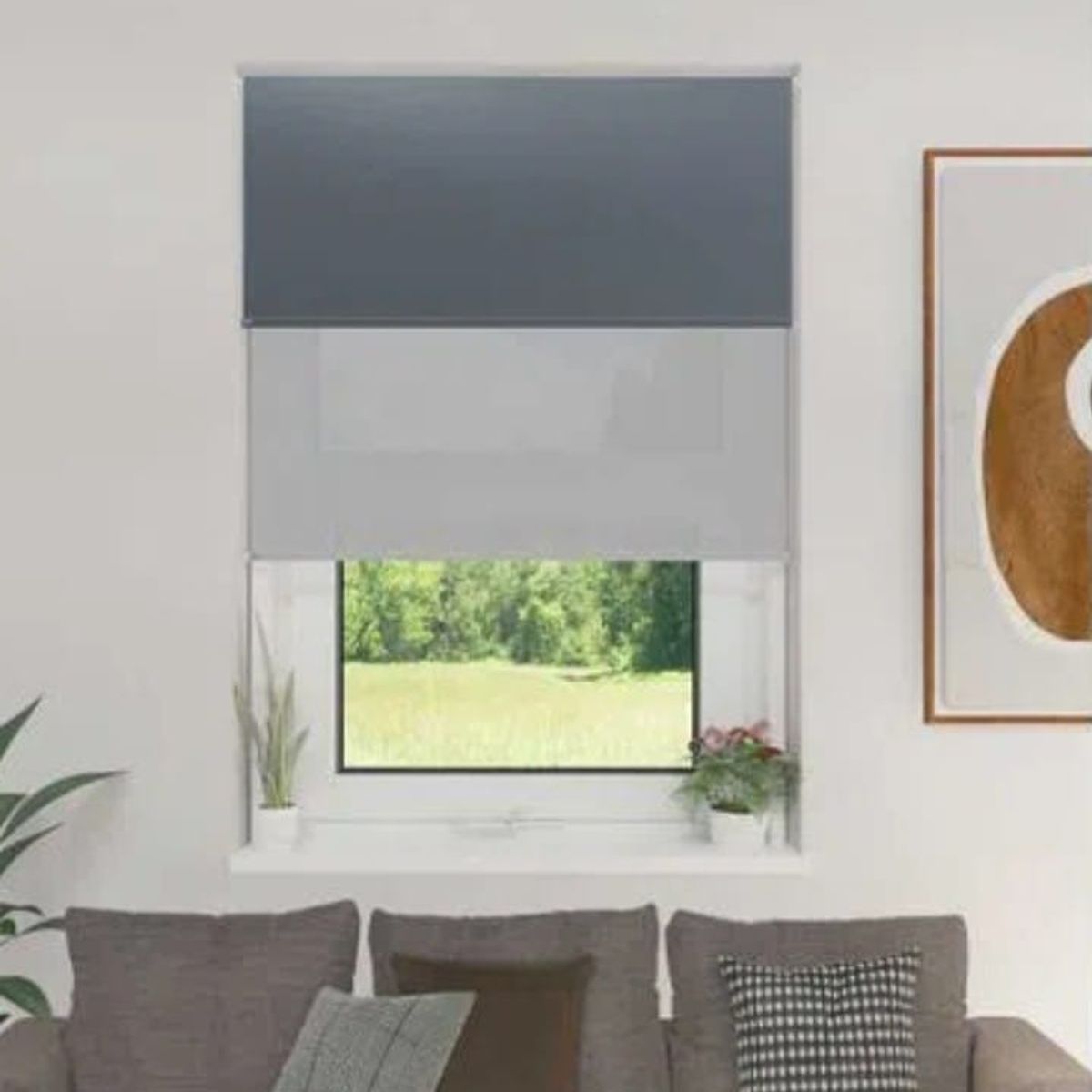 GENERICO - Cortina doble visillo mas blackout 120 x200.