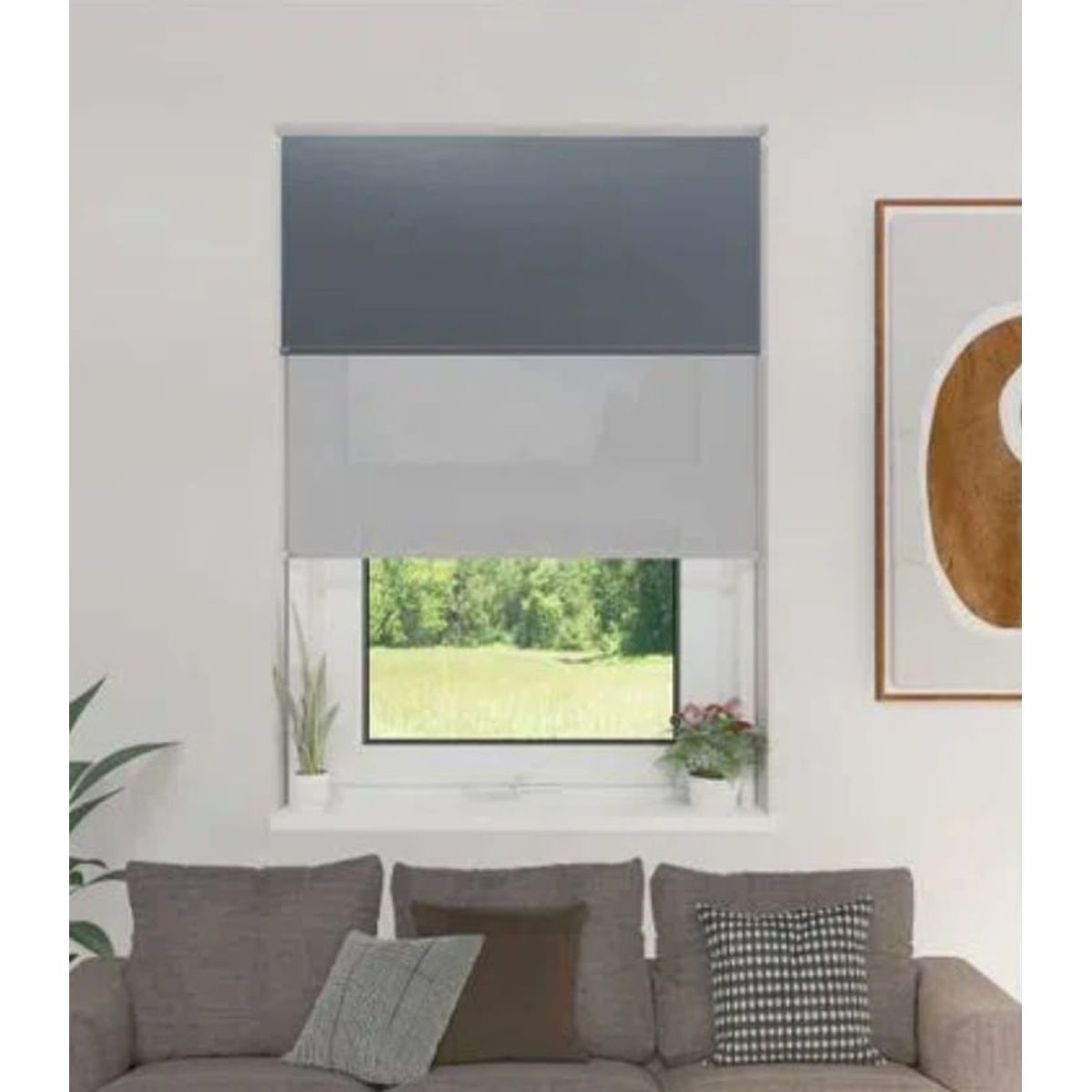 GENERICO - Cortina doble visillo mas blackout 120 x200.