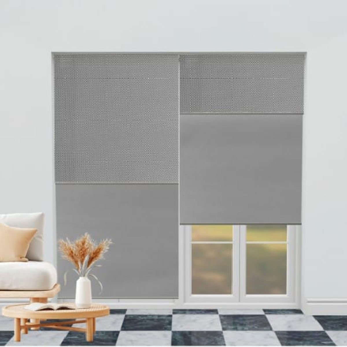 GENERICO - Cortina doble visillo mas blackout 120 x200.