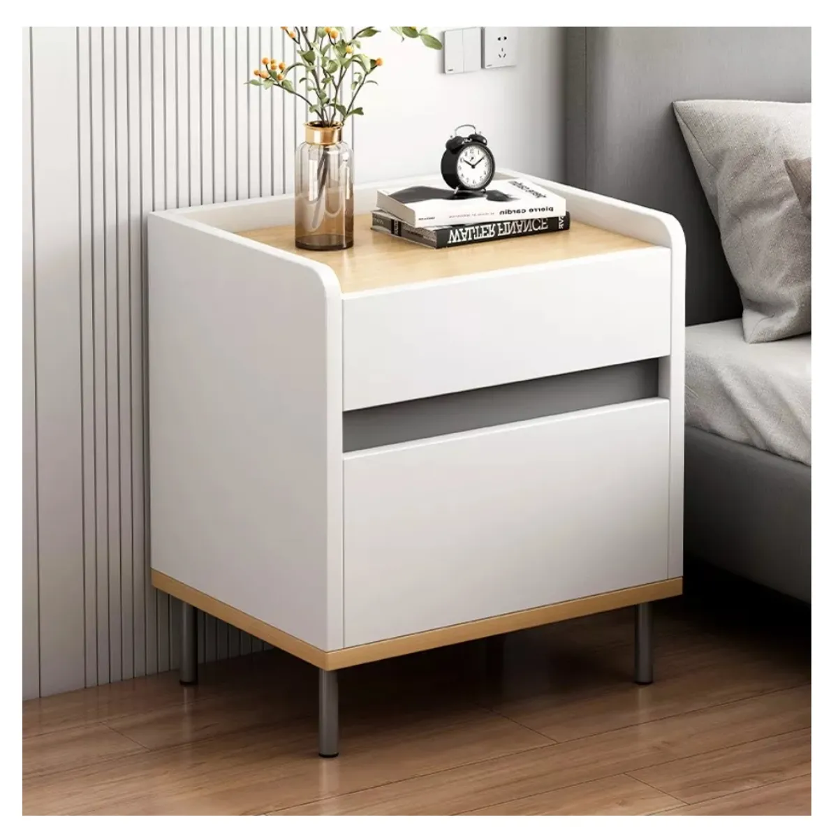 HOMER DESIGN - Velador vanguardia 2 Niveles Con Cajones Homer Design 45*40*60cm