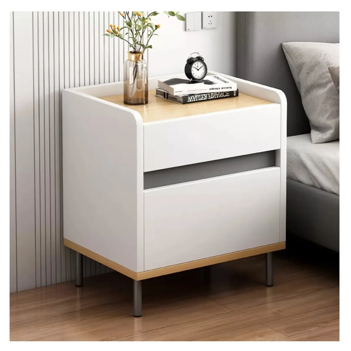 HOMER DESIGN - Velador vanguardia 2 Niveles Con Cajones Homer Design 45*40*60cm