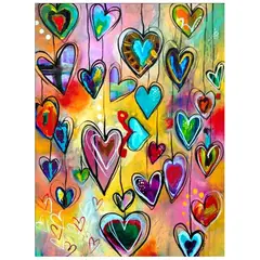 KUANGYE - Bordado Pintura Diamante - Corazones Alegres 30x40
