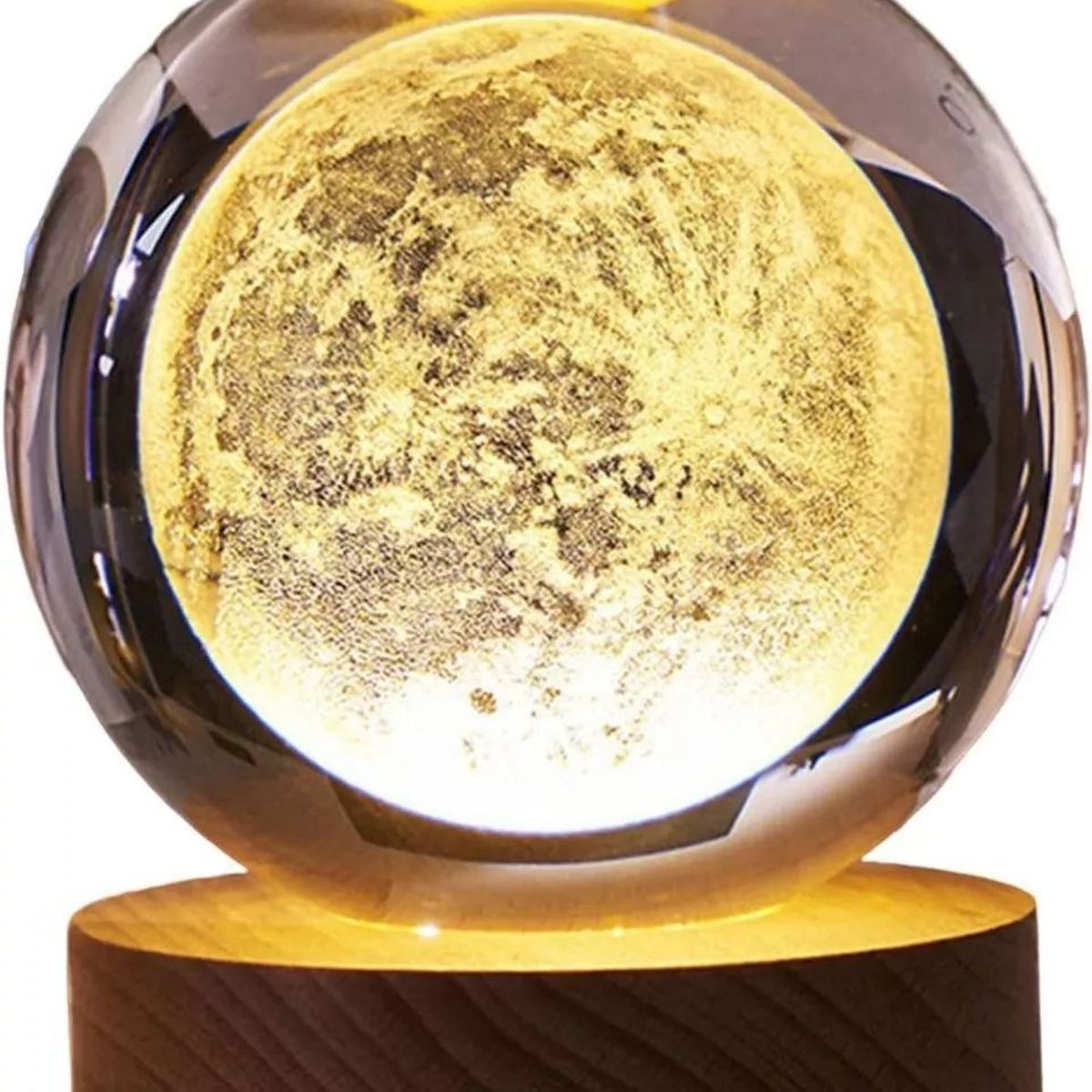 KUANGYE - Lampara De Noche Led 3d Galaxia Bola Cristal Sistema Solar