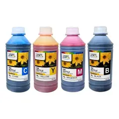 LOGIC - Pack 4 Tintas Dye Universal Para Impresora Calidad Premium