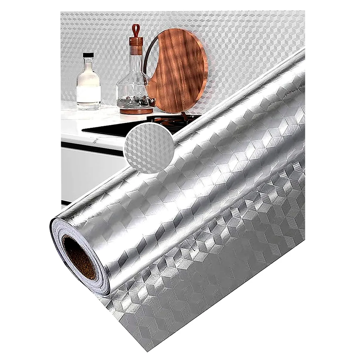 GENERICO - Papel Autoadhesivo De Aluminio Para Cocina 60x1000cm