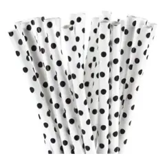 OEM - BOMBILLAS DE PAPEL ECOLOGICO 25 UNI. DISEÑO LUNARES NEGRO