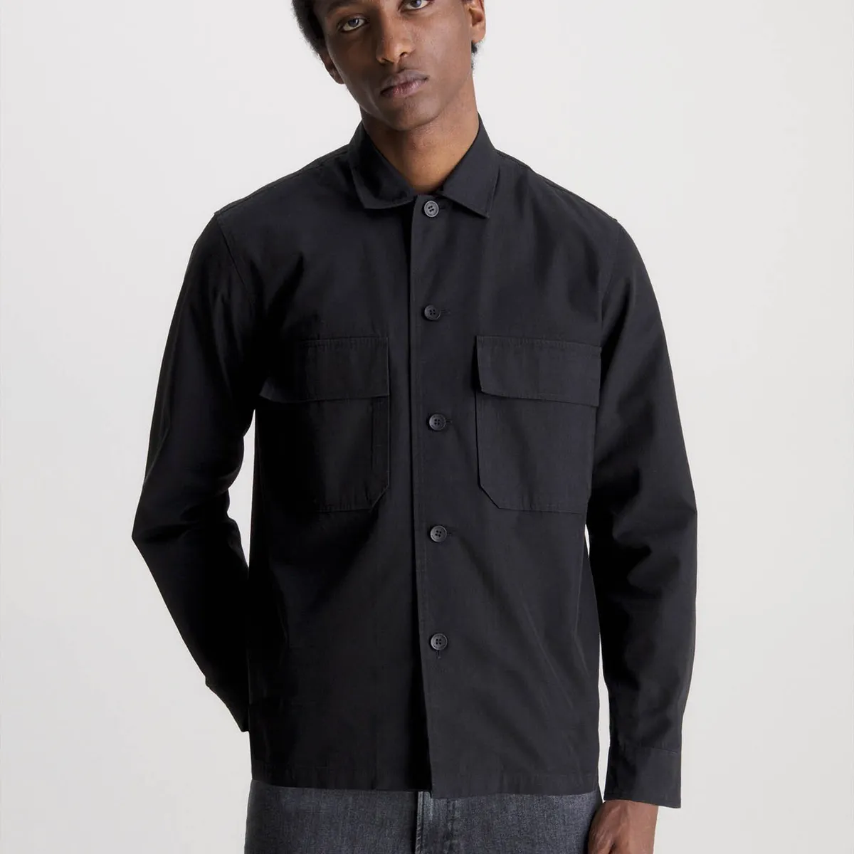 CALVIN KLEIN - Sobrecamisa de sarga Negro Calvin Klein