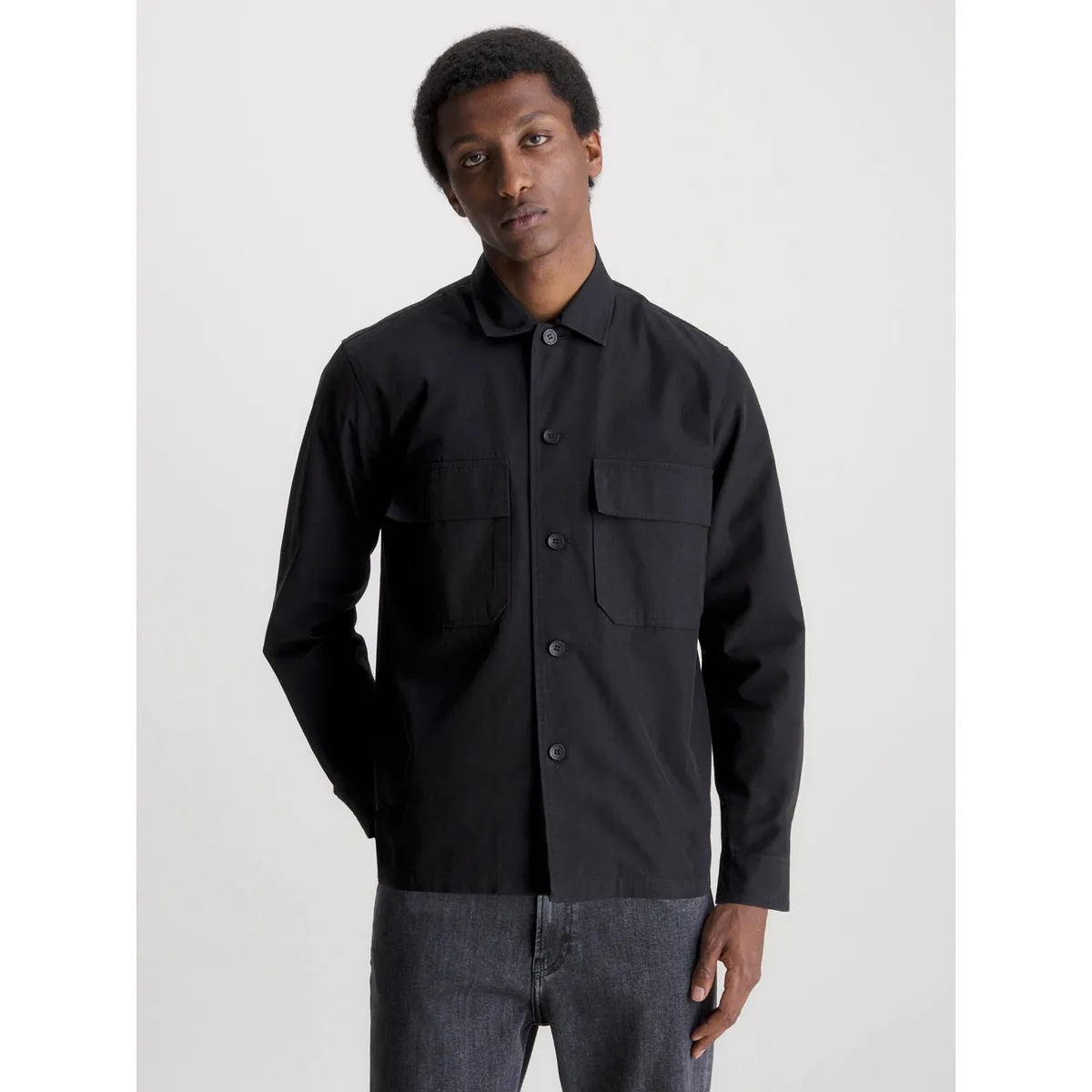 CALVIN KLEIN - Sobrecamisa de sarga Negro Calvin Klein