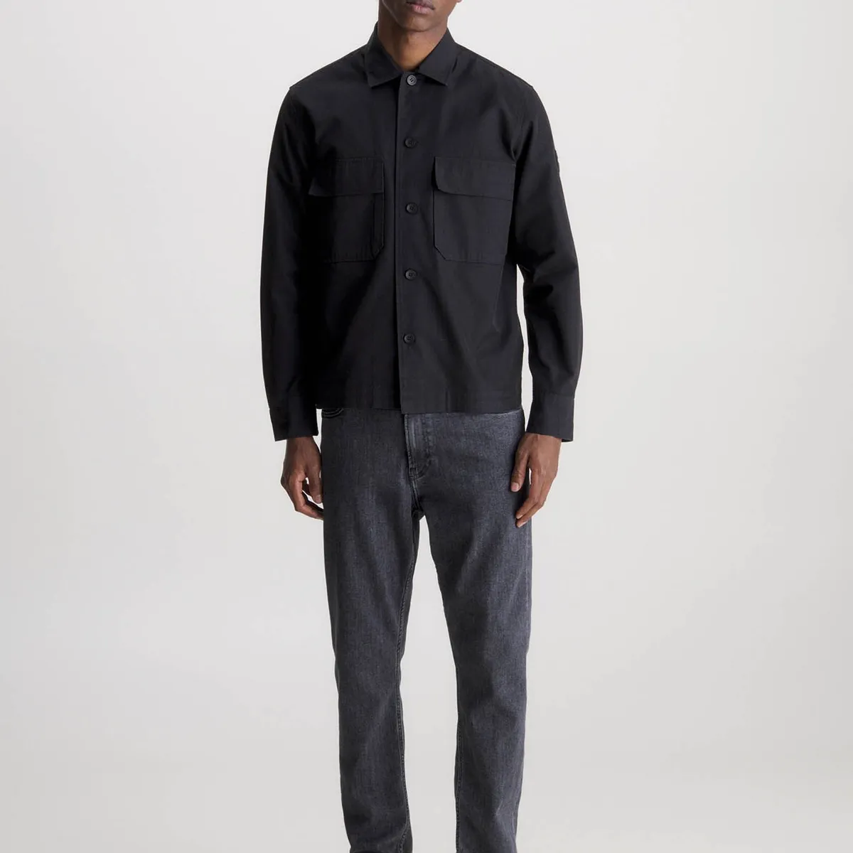 CALVIN KLEIN - Sobrecamisa de sarga Negro Calvin Klein